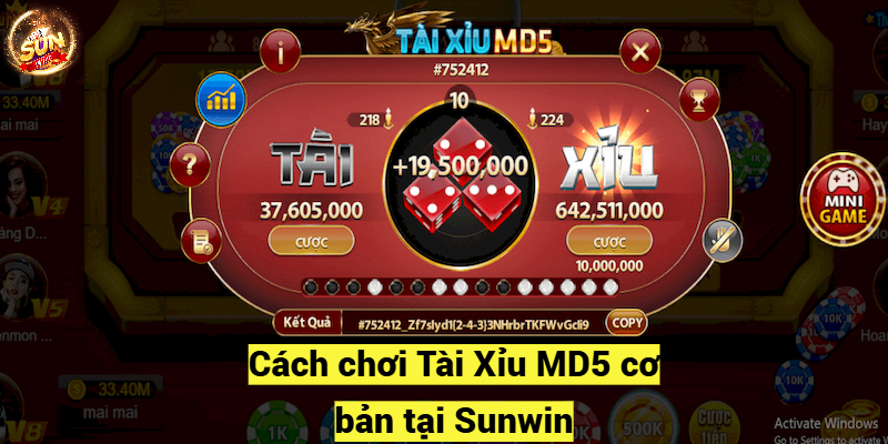 Cách chơi Tài Xỉu MD5 cơ bản tại Sunwin